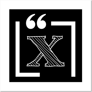 Letter X: Monogram Initial letter x Posters and Art